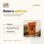 Sasquatch Pint Glass — illustrated by Two Little Fruits, made in Denver