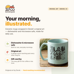 Sasquatch Coffee Mug — Hand-Illustrated 20oz Ceramic — illustrated by Two Little Fruits, made in Denver
