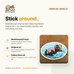 Sea Otter Vinyl Sticker — illustrated by Two Little Fruits, made in Denver