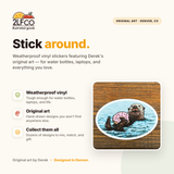 Sea Otter Vinyl Sticker — illustrated by Two Little Fruits, made in Denver