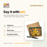 Beehive Greeting Card — illustrated by Two Little Fruits, made in Denver