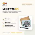 Raccoon Greeting Card — illustrated by Two Little Fruits, made in Denver