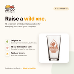 Stay Wild Buffalo Pint Glass — illustrated by Two Little Fruits, made in Denver