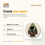 Stay Wild Buffalo Magnetic Bottle Opener — illustrated by Two Little Fruits, made in Denver
