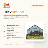 Take Me To The Trees Vinyl Sticker — illustrated by Two Little Fruits, made in Denver