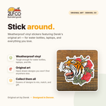 Tiger Rose Vinyl Sticker — illustrated by Two Little Fruits, made in Denver
