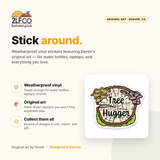 Tree Hugger Vinyl Sticker — illustrated by Two Little Fruits, made in Denver