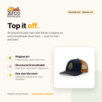 Buffalo Trucker Hat — illustrated by Two Little Fruits, made in Denver