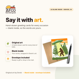UFO Greeting Card — illustrated by Two Little Fruits, made in Denver