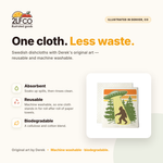 Swedish Dishcloth - Biodegradable Swedish Dishcloth — illustrated by Two Little Fruits, designed in Denver