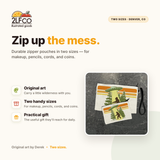 UFO Sasquatch Zipper Pouch — illustrated by Two Little Fruits, made in Denver