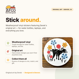 Dog Vinyl Sticker — illustrated by Two Little Fruits, made in Denver