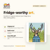 Sweater Buck Soft Touch Matte Unique Fridge Magnet — illustrated by Two Little Fruits, made in Denver