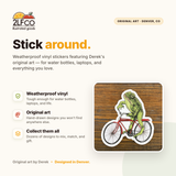 Frog Art Vinyl Sticker — illustrated by Two Little Fruits, made in Denver