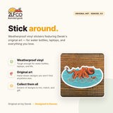Octopus Vinyl Sticker — illustrated by Two Little Fruits, made in Denver