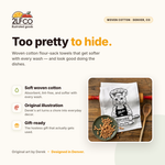 Kitchen Decor – Eco-Friendly Cat Chef Tea Towel — illustrated by Two Little Fruits, made in Denver