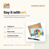 Winter Bear Greeting Card — illustrated by Two Little Fruits, made in Denver