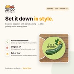 Garden Zucchini Coaster — illustrated by Two Little Fruits, made in Denver