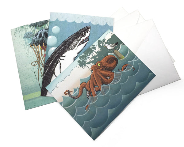 Salty Friends Greeting Card Bundle - Greeting Cards - Two Little Fruits - Two Little Fruits