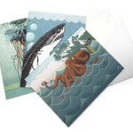 Salty Friends Greeting Card Bundle - Set of 3 A2 Blank Cards with Envelopes by Two Little Fruits - Greeting Cards - Two Little Fruits - Two Little Fruits