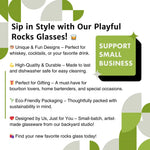 Sasquatch Whiskey Tumbler - 10 Oz Black Glass With Original Two Little Fruits Design - Rocks Glass - Two Little Fruits - Two Little Fruits