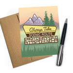 Scenic Route illustrated greeting card by Two Little Fruits