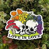Skull And Flowers Sticker - Durable Queer Pride Accessories, 3 Inch Waterproof Design - Sticker - Two Little Fruits - Two Little Fruits