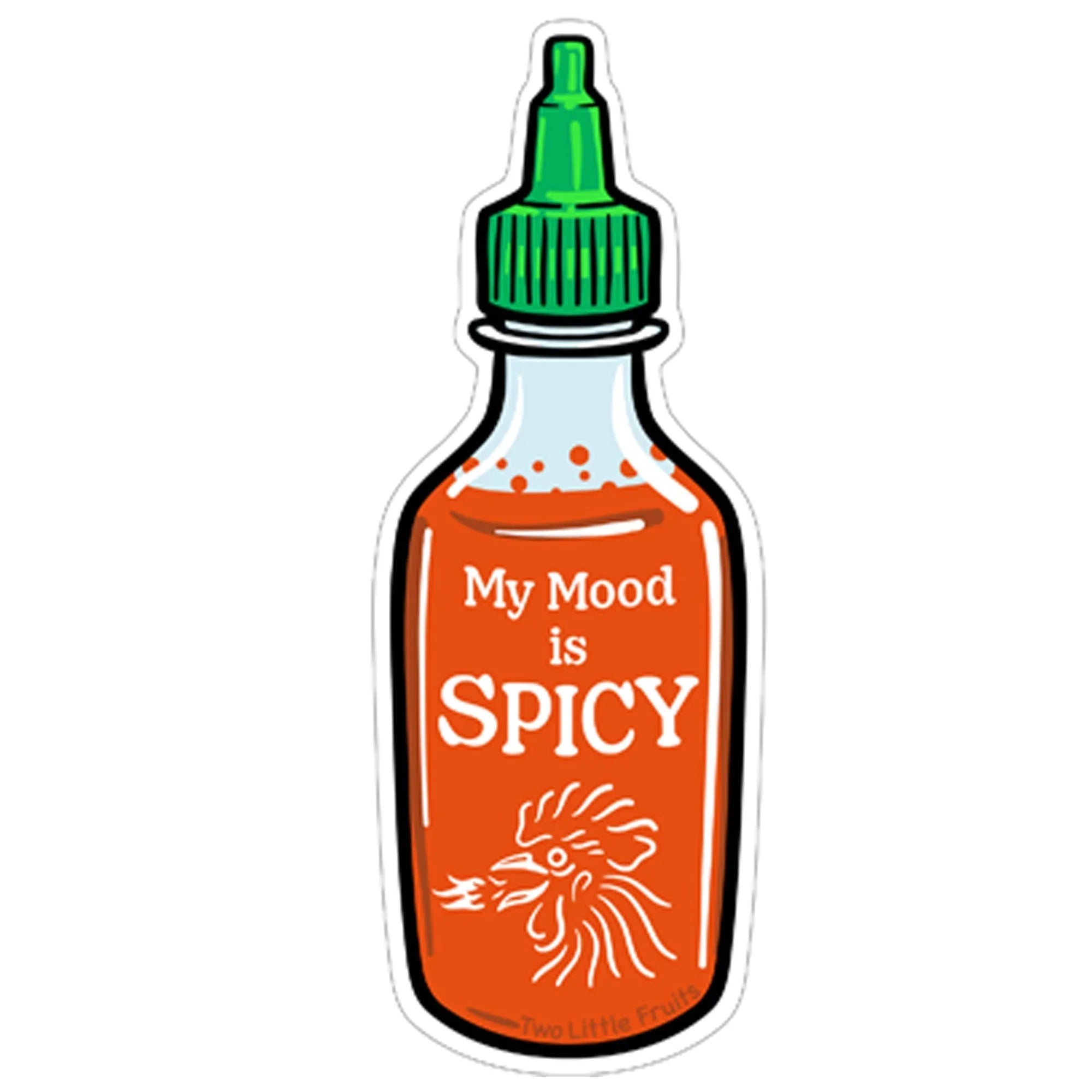 Spicy Sriracha illustrated vinyl sticker by Two Little Fruits