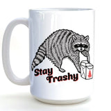 Stay Trashy Raccoon illustrated mug by Two Little Fruits