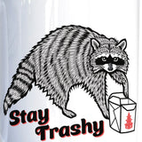 stay trashy raccoon 15 oz illustrated ceramic mug 15 oz by Two Little Fruits