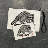 Stay Trashy Raccoon Zipper Pouch - Cute & Versatile Travel Organizer in 2 Sizes - Zipper Pouches - Two Little Fruits - Two Little Fruits
