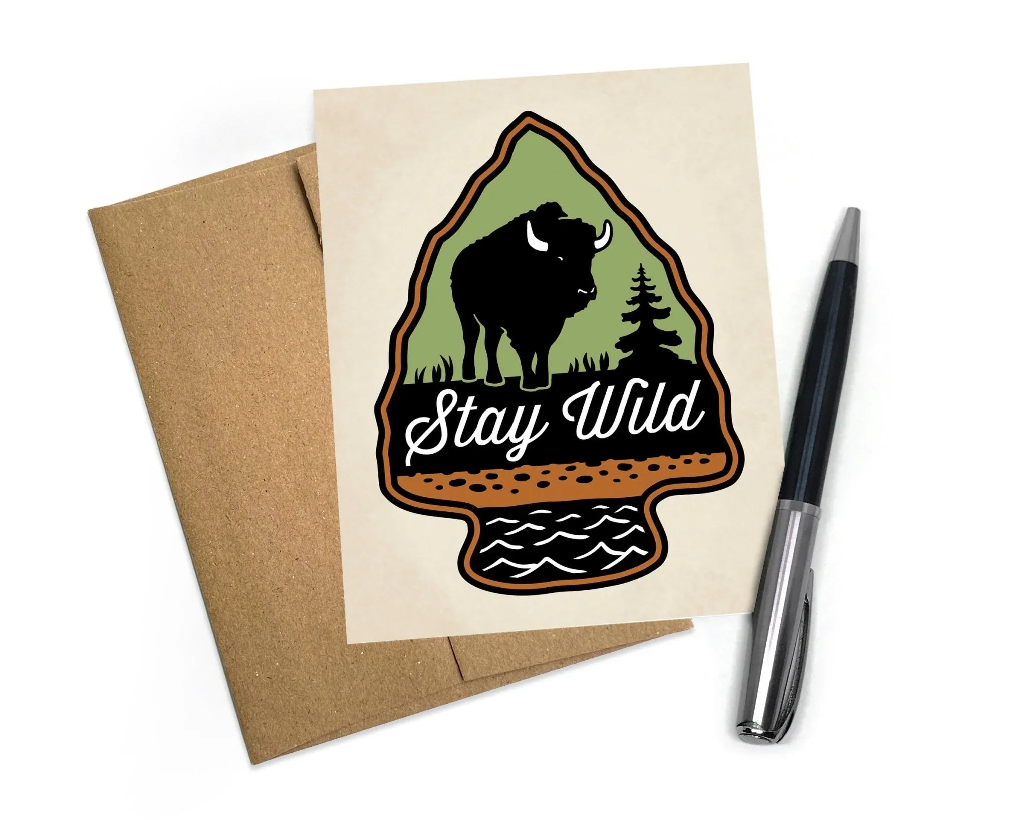 Stay Wild Buffalo Card illustrated greeting card by Two Little Fruits