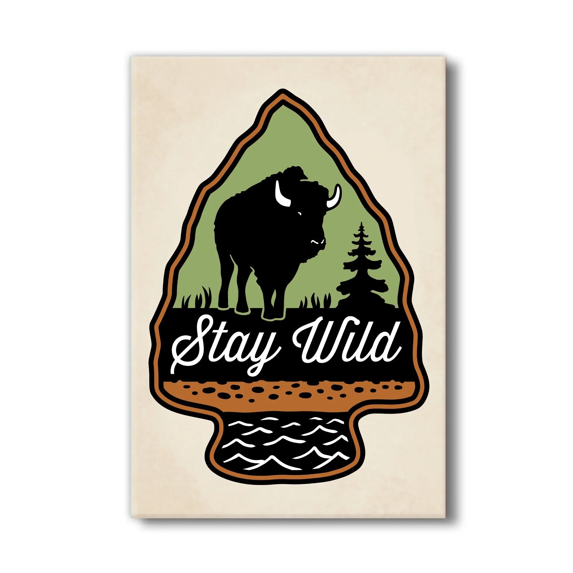 Buffalo illustrated fridge magnet by Two Little Fruits