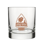Stay Wild Buffalo Design 10 Capacity Entertaining illustrated rocks glass by Two Little Fruits