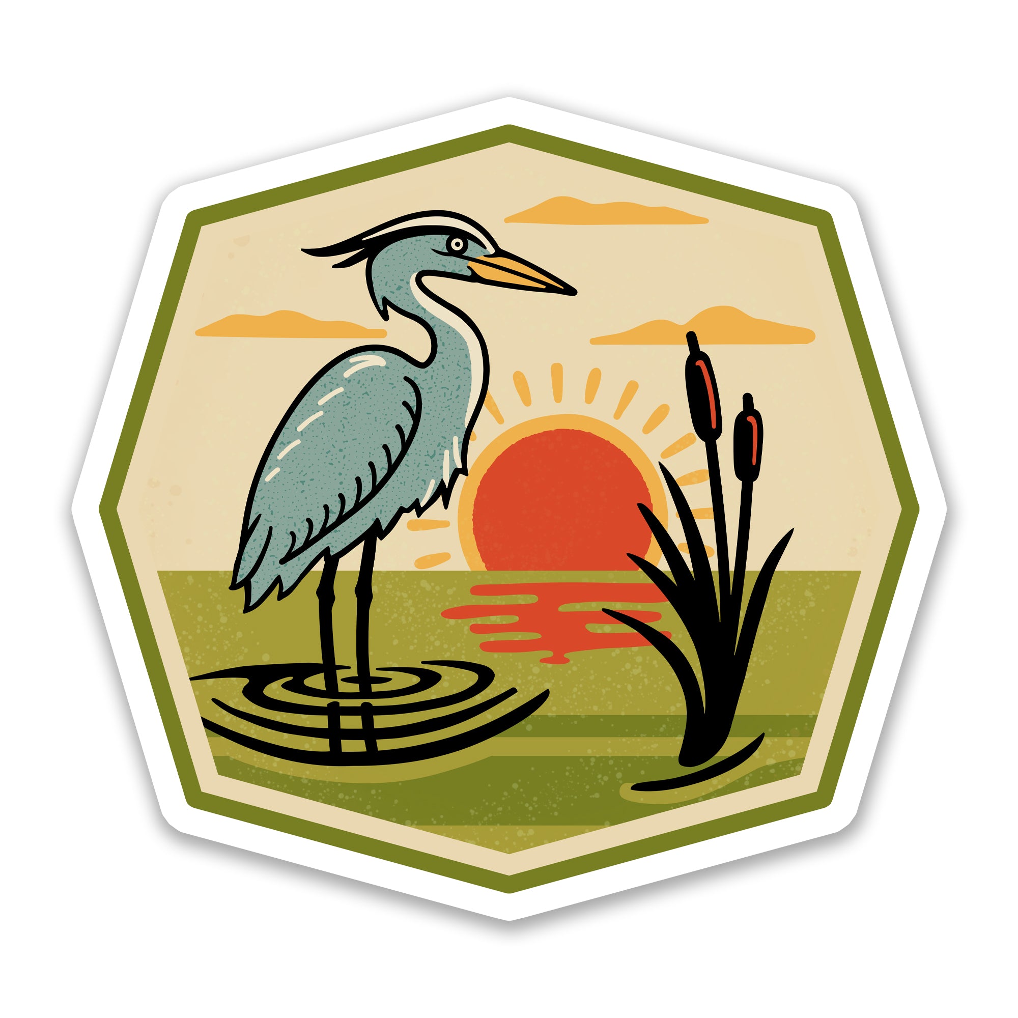 Heron STKR hand-illustrated by Two Little Fruits