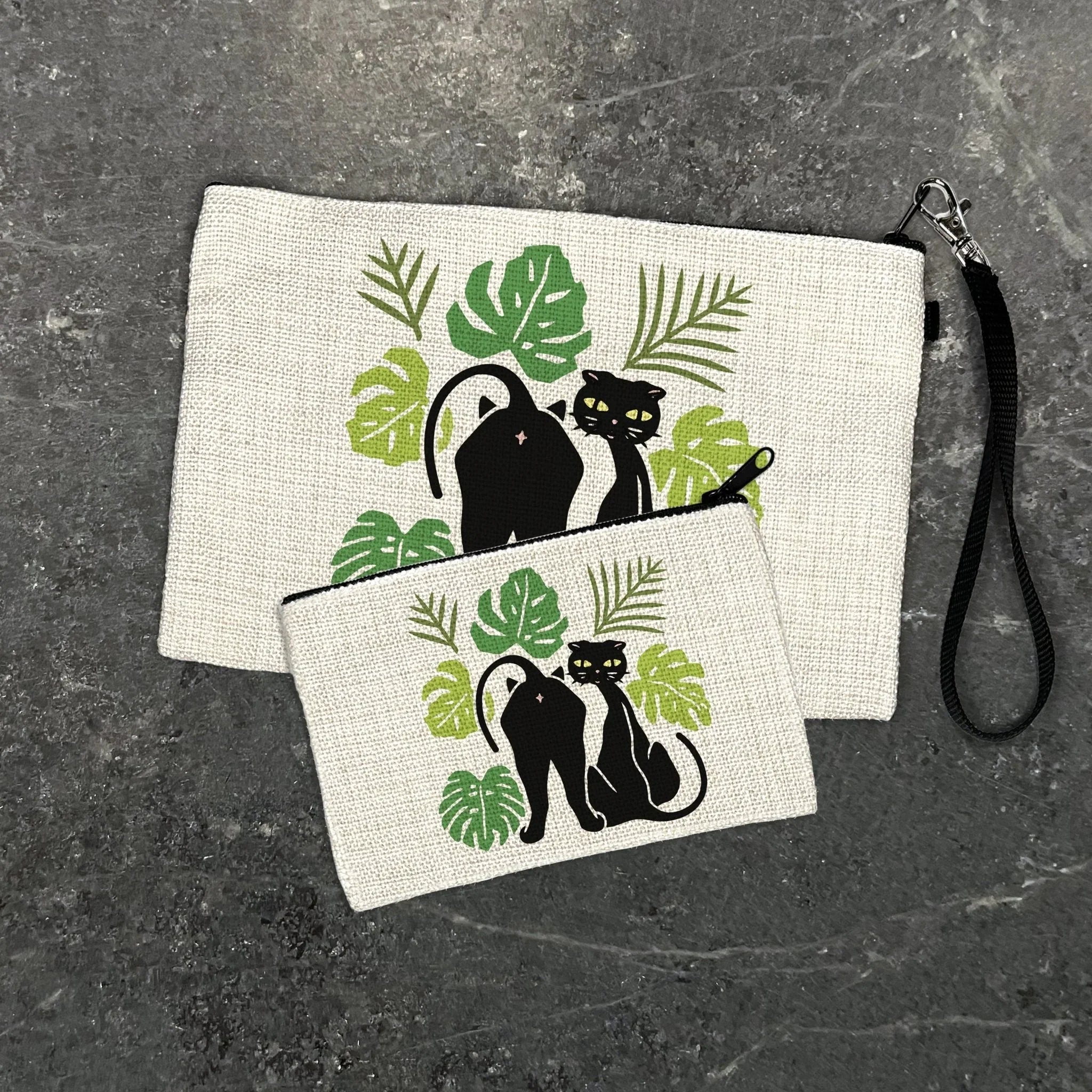 Stylish Cat illustrated zipper pouch by Two Little Fruits
