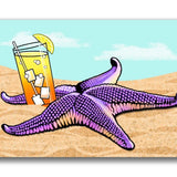 Tipsy Star Fish Unique Decorative illustrated fridge magnet by Two Little Fruits