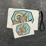 Bighorn Ram illustrated zipper pouch by Two Little Fruits