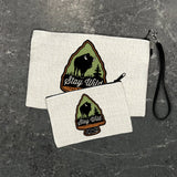 Stay Wild Buffalo illustrated zipper pouch by Two Little Fruits