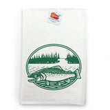 TROUT illustrated tea towel by Two Little Fruits