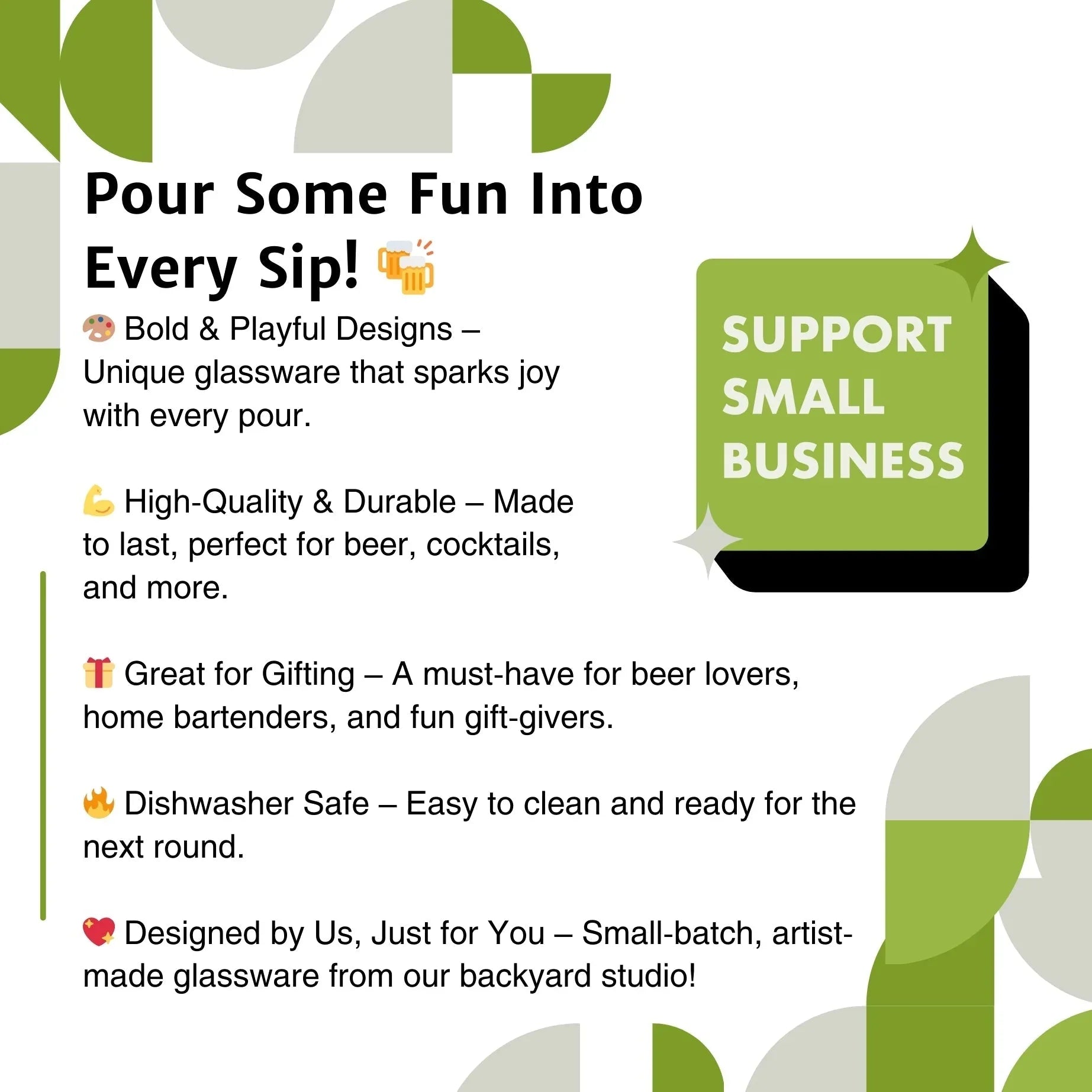 UFO Pint Glass with Sasquatch Illustration - Fun 16 Oz Beer Glass for Parties and Gifting - Pint Glass - Two Little Fruits - Two Little Fruits