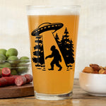 UFO pint glass — hand-drawn 16 oz beer glass
