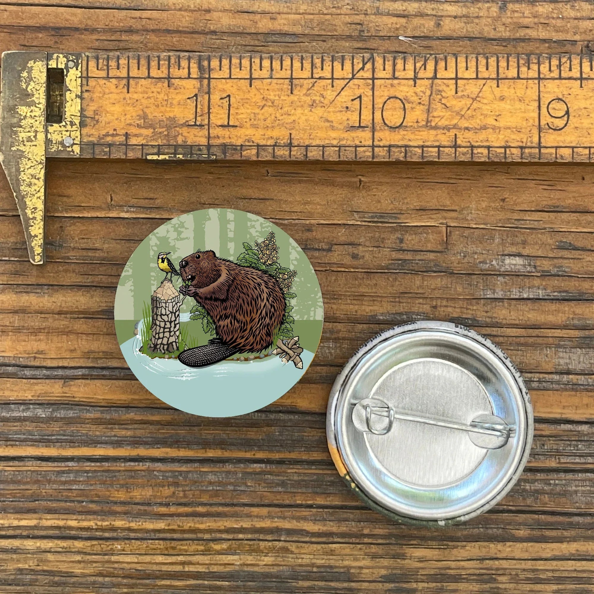 Unique Animal Pins: Beaver Pin - Button Pins - Two Little Fruits - Two Little Fruits