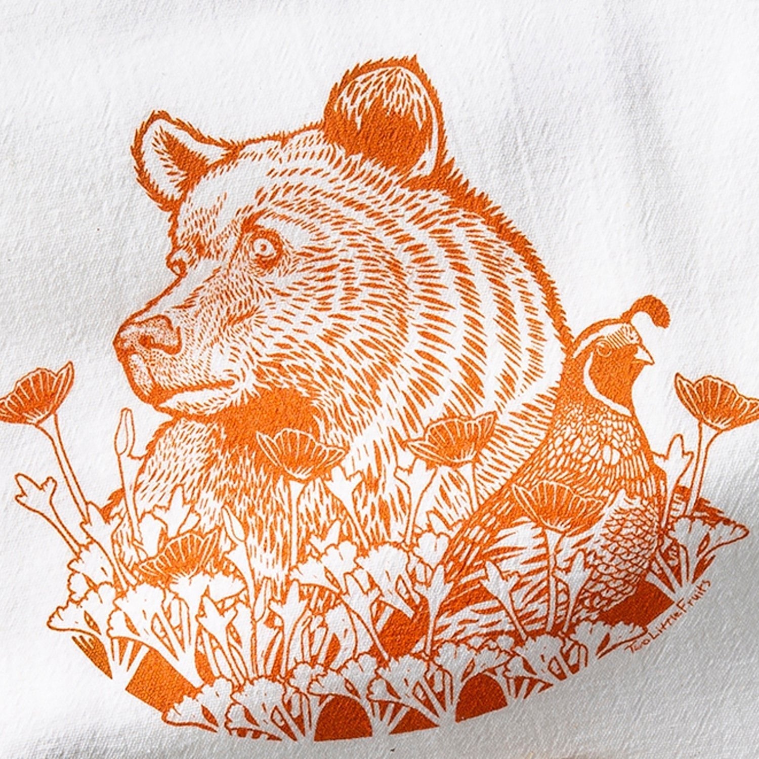 Unique Animal Towels: Bison & Grizzly Bear Kitchen Towel Set – 100% Cotton, Eco - Friendly Designs - Tea Towels - Two Little Fruits - Two Little Fruits