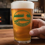 Beer illustrated pint glass by Two Little Fruits