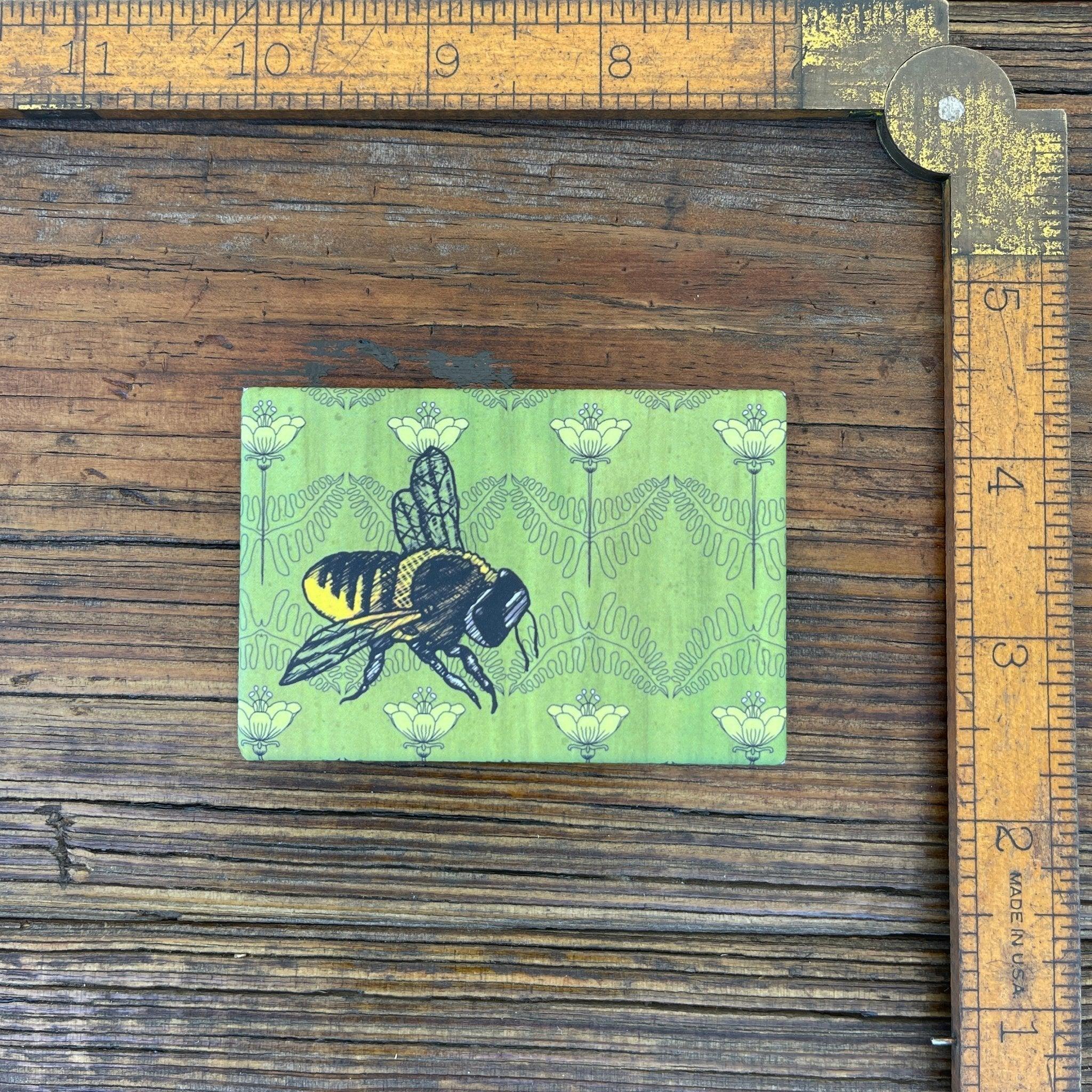 Unique Fridge Magnets - Green Honey Bee Design, 2" x 3" Durable Art Magnet for Home & Gifts - Fridge Magnets - Two Little Fruits - Two Little Fruits