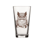 Unique Owl Pint Glass - 16 Oz Whimsical Design with Acorns & Oak Leaves - Pint Glass - Two Little Fruits - Two Little Fruits