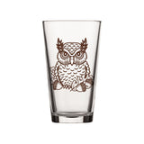 Unique Owl Pint Glass - 16 Oz Whimsical Design with Acorns & Oak Leaves - Pint Glass - Two Little Fruits - Two Little Fruits