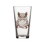 Unique Owl Pint Glass - 16 Oz Whimsical Design with Acorns & Oak Leaves - Pint Glass - Two Little Fruits - Two Little Fruits