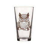 Unique Owl Pint Glass - 16 Oz Whimsical Design with Acorns & Oak Leaves - Pint Glass - Two Little Fruits - Two Little Fruits